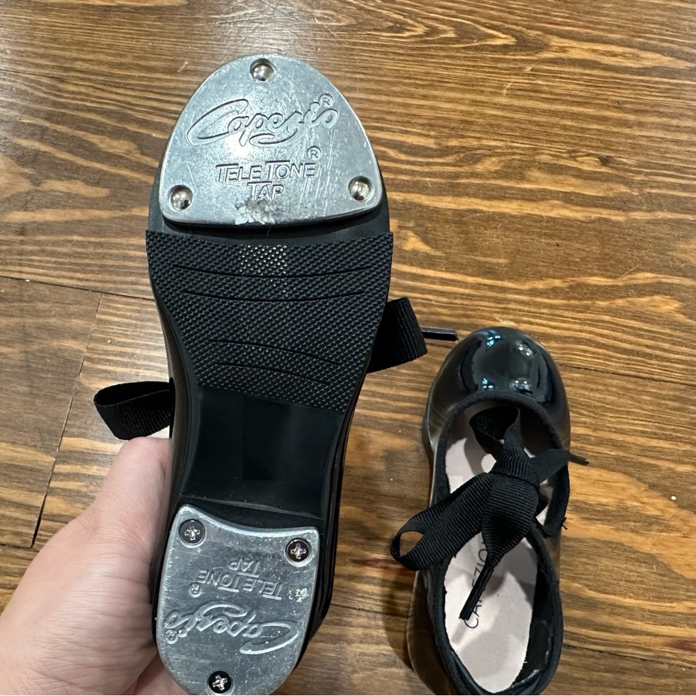 Capezio girls Jr. Tyette Tap Shoe, Black Patent, 9 W US Toddler